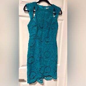 NWOT XS Adelyn Rae turquoise baroque embroidered dress